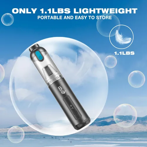 Miniatura 7 de HAUSMEISTER Airflex Go - Aspiradora inalámbrica para automóvil de 16000 Pa, aspiradora de mano 4 en 1 con plumero e inflador, mini aspiradora