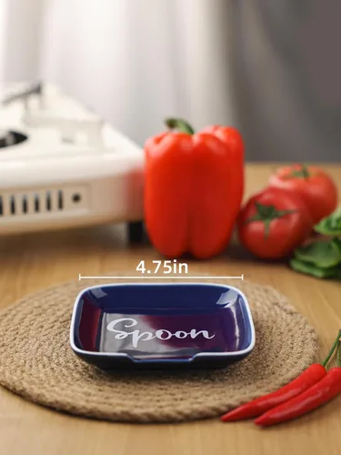 Miniatura 2 de GDCZ Soporte de cuchara de cerámica para estufa de 4.75 pulgadas, soporte de cuchara grande para encimera de cocina, cuchara moderna para granja