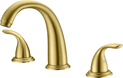 Miniatura 13 de Sumerain - Grifo de bañera romana de dos asas en níquel cepillado con válvula, alto flujo