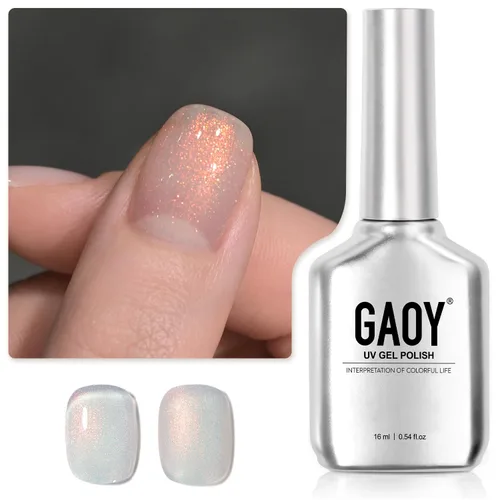 GAOY Esmalte de uñas de gel brillante, 16ml de esmalte de gel con purpurina transparente, curado con luz UV para arte de uñas, bricolaje en casa,