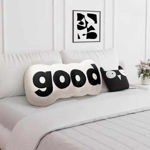 Miniatura 9 de Johnear Almohada Grande para Cabecero de Algodón y Lino, Cojín para Cama Diurna, Respaldo, Almohada Cilíndrica de Soporte y Posicionamiento