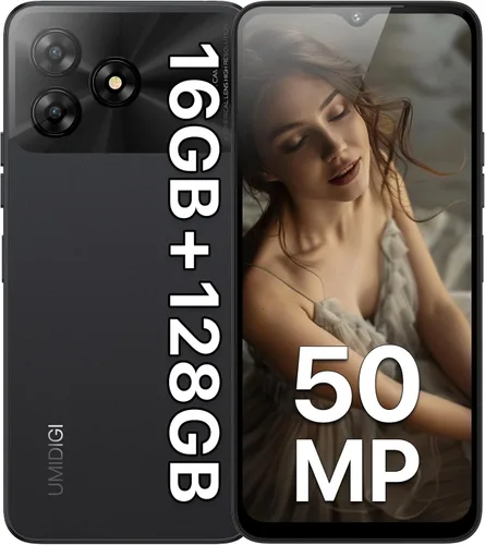 UMIDIGI Teléfono inteligente G5 Android 13, 5000mAh 8+128GB/TF 1TB Expand, Pantalla ultra delgada de 6.6 pulgadas, Cámara AI de 50MP, huella