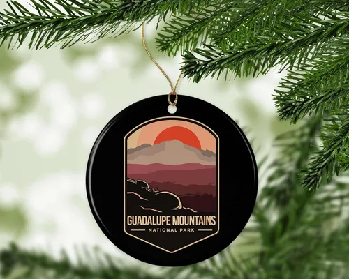 Miniatura 2 de Adorno del Parque Nacional de las Montañas Guadalupe – Regalo del Parque Nacional de las Montañas Guadalupe – Adorno de Navidad de las Montañas