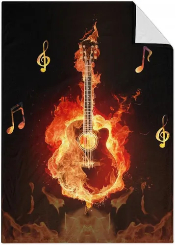 Miniatura 18 de Mercuryelf Manta de guitarra, suave, mullida y cálida, manta pequeña de 30 x 40 pulgadas para regazo y cuna, regalo para los amantes de la guitarra