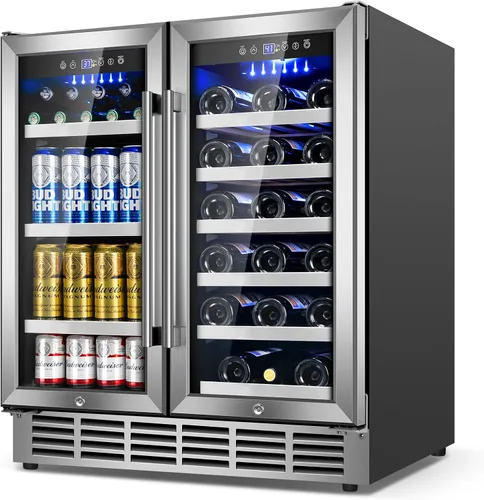 Miniatura 16 de Velivi Mini refrigerador con puerta de cristal, nevera pequeña, escritorio, enfriador de bebidas para bebidas de cerveza, 1.4 pies cúbicos