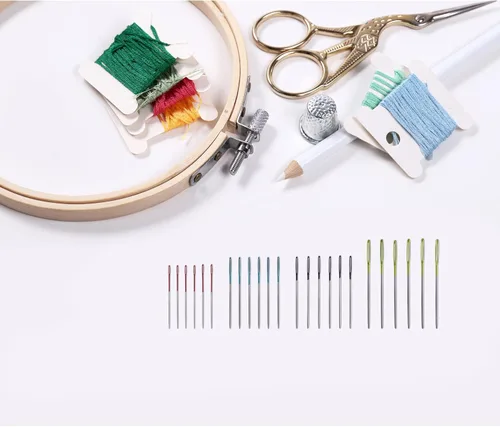 Miniatura 7 de SINGER Agujas de tapiz en esfera compactas, agujas de coser de varios tamaños, tamaños 22, 24, 26, 28, juego de 24