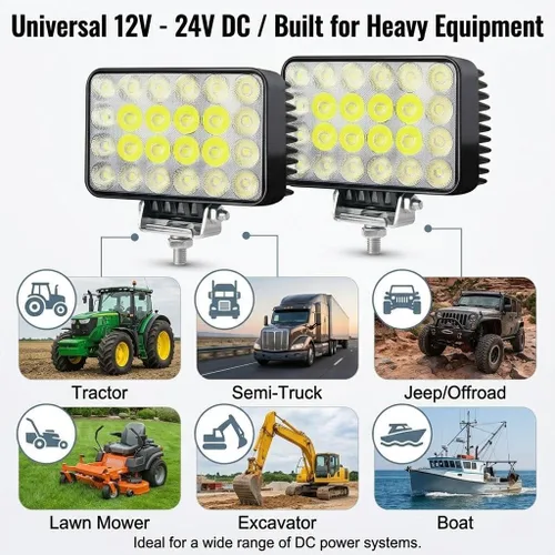 Miniatura 8 de 2PACK 72W Luz de Trabajo LED de 12/24 voltios 9000LM, Luz de Conducción LED Cuadrada de Alta Potencia, Faros Antiniebla con Haz Combinado de Foco