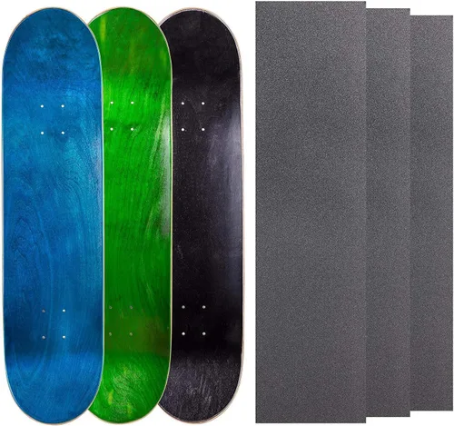 Miniatura 14 de Cal 7 Tablas de patineta de arce en blanco con cinta de agarre (paquete de 3, combinaciones)