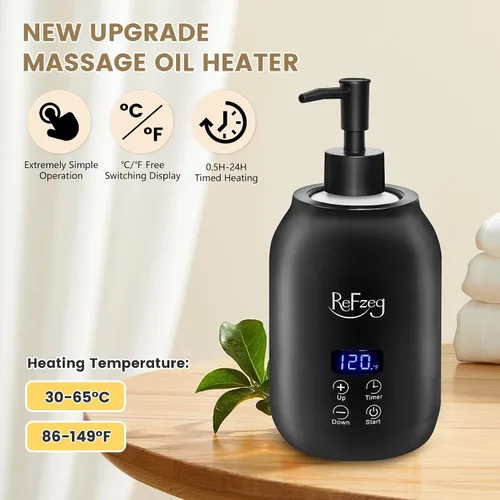 Miniatura 4 de Calentador de aceite de masaje, calentador digital profesional de loción eléctrica para spa, calentador de aceite portátil, crema calentada