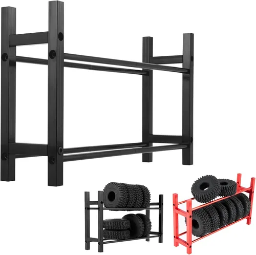 RCHUBAM Ruedas de aleación de aluminio Estante de almacenamiento de neumáticos para 1/18 TRX4M Defender 1/24 Axial SCX24 RC Car (negro)