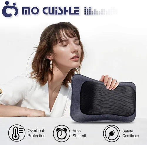 Miniatura 4 de Mo Cuishle Masajeador eléctrico Shiatsu de espalda con calor, potente amasamiento 3D para cuello, hombros, alivio del dolor de espalda baja, diseño