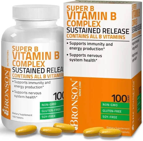 Miniatura 2 de Bronson Complejo de vitamina B Super B de liberación lenta sostenida + vitamina A 10,000 UI Fórmula premium sin OMG