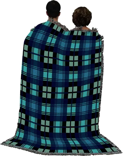Miniatura 3 de Pure Country Weavers - Manta a cuadros Black Watch Tartan - Tapicería de regalo tejida con patrones, de algodón - Fabricada en Estados Unidos (72x54)