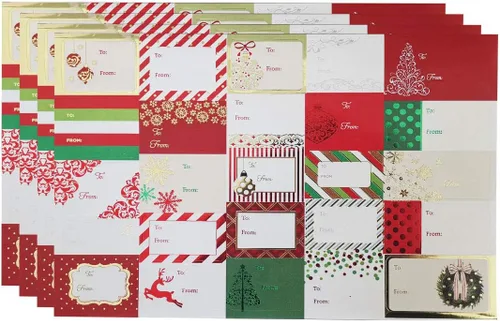 Etiquetas adhesivas de Navidad, calcomanías de regalo autoadhesivas, calcomanías de nombre de regalo de vacaciones para decoración de regalos/papel