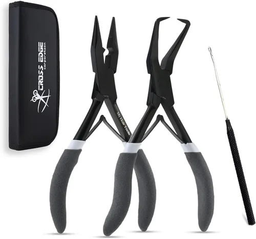 Miniatura 10 de Kit de herramientas de extensión de cabello — Alicates para cerrar cuentas + alicates para quitar cuentas + aguja de tracción Juego de instalación