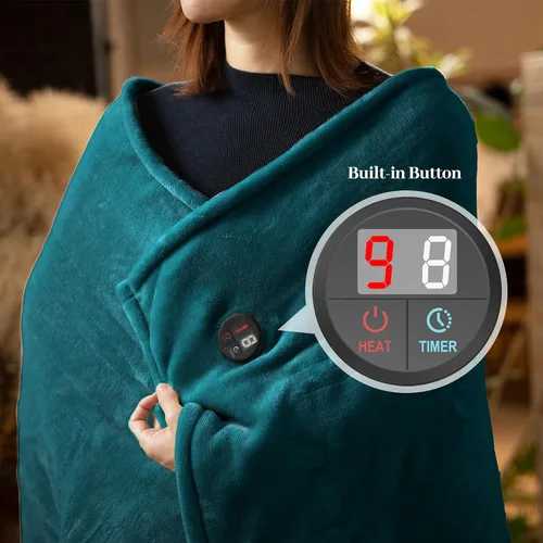 Miniatura 3 de GOTCOZY Manta Térmica Eléctrica 50 x 60 pulgadas - Manta Eléctrica con Botón de Un Toque 10 Niveles de Calefacción y 9 Ajustes de Tiempo Manta
