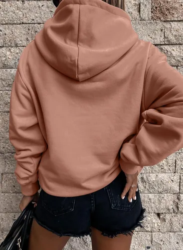 Miniatura 3 de SHEWIN - Sudadera informal con capucha para mujer, unicolor, ligera y holgada, sin botones, con mangas largas y bolsillo