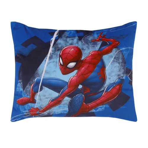 Marvel Spiderman to the Rescue - Almohada de felpa azul y roja para niños pequeños Spiderman al rescate