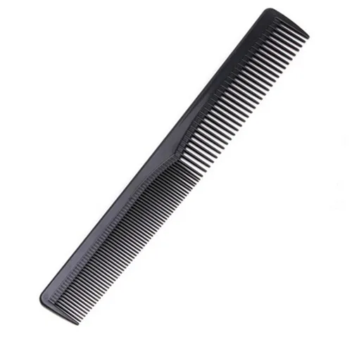Peine negro de dientes finos no rompible, fibra de carbono, antiestática, química y resistente al calor, peine para todo tipo de cabello, hombres y