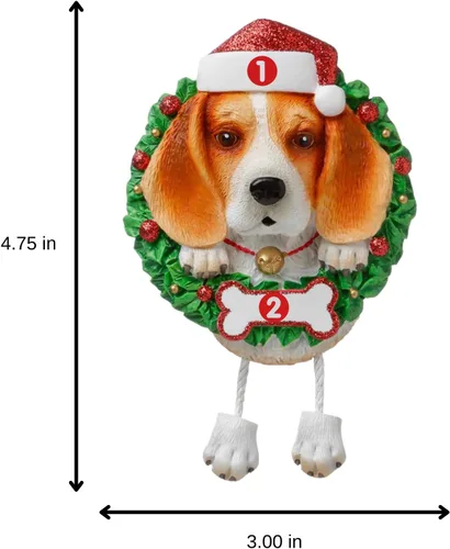 Miniatura 3 de Adornos personalizados para árbol de Navidad 2024 para mascotas – Razas de perros Beagle – Adorno personalizado de Feliz Navidad – Recuerdo