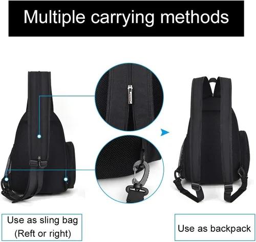 Miniatura 4 de CADeN - Mochila para cámara estilo bandolera, maletín con soporte para trípode para cámaras DSLR/SLR sin espejo (Canon Nikon Sony Pentax) Negro