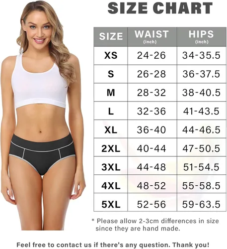 Miniatura 5 de wirarpa - Ropa interior elástica de algodón para mujer cómodas de media cintura pantaletas transpirables Multipaquete