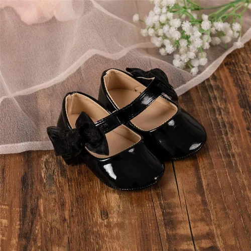 Miniatura 4 de Meckior Zapatos deportivos para bebé y niñas, suela suave, con lazo, princesa, vestido de boda, Mary Jane, planos, para recién nacidos, ligeros