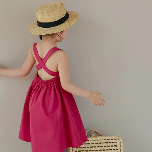 Miniatura 3 de Vestido camisola casual de color sólido para niños y niñas pequeñas, vestido de princesa para fiesta, vestido de princesa, vestido con bolsillo