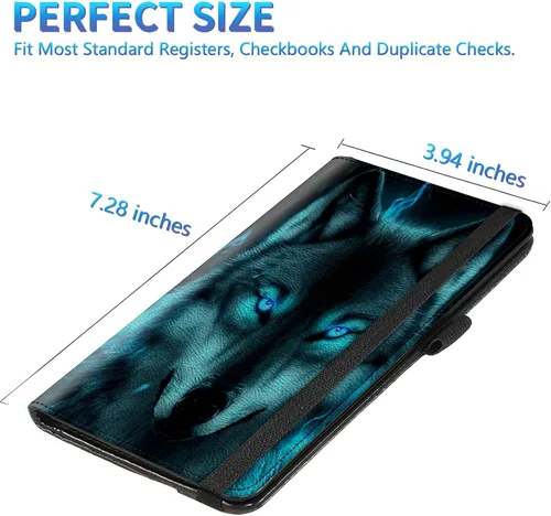 Miniatura 145 de Funda para chequera para hombres y mujeres, cartera de cuero RFID con ranuras para tarjetas de crédito, soporte de cheques duplicados personales