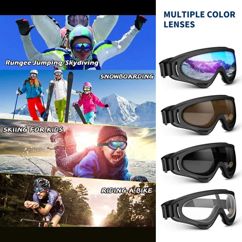 Miniatura 4 de Lentes antirreflejos, gafas de esquí, deportes de invierno, snowboard, con protección UV 400 blanco (White Transparent)