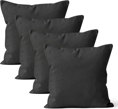 Miniatura 22 de Encasa XO Juego de 2 fundas de almohada de 12 x 12 pulgadas, color beige, sin rellenos, fundas de almohada de algodón para sala de estar, cama