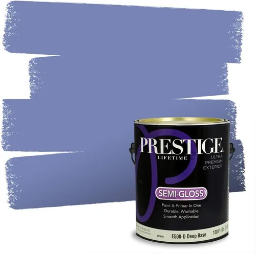 Miniatura 21 de Prestige Paints. - Base y pintura para exteriores en un solo galón, 1 galón. plano, comparable con Sherwin Williams Topsail. SW159-azul hechizante.