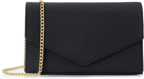 Miniatura 3 de HOXIS Bolso de hombro minimalista con cadena de embrague de noche para mujer, bolso de gamuza de cuero sintético