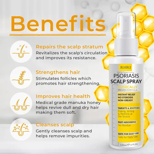 Miniatura 2 de Psoriasis Scalp Spray Tratamiento de psoriasis y caspa para infecciones por levaduras del cuero cabelludo, brotes de psoriasis y foliculitis