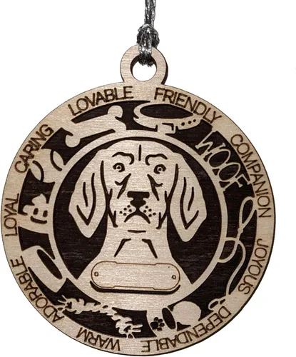 Miniatura 59 de Adorno de Navidad personalizado de madera para perro de 3 pulgadas, nombre y texto personalizables, hecho a mano en Estados Unidos, diseño de corte