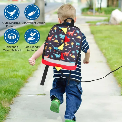 Miniatura 5 de Mochila para niños, mochila pequeña con diseño de dinosaurio, para niños, guardería, mochila escolar para niños y niñas, Dinosaurio Azul A3