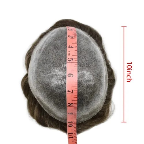 Miniatura 4 de Hair Toupee para hombres Sistema de reemplazo de pelo completo Poly pieza de pelo para hombre Toupee Durable Europeo Sistema de cabello humano #420