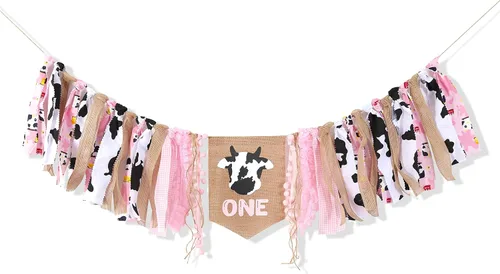 Miniatura 5 de Banner para silla alta de Cowgirl One – Decoración de cumpleaños de fiesta de vaquera, pancarta para silla de bebé, fondo de fotos de pastel