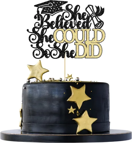 Miniatura 23 de 1 pieza de decoración de pastel de graduación 2023 con purpurina de felicitaciones 2023 para pastel de graduación 2023 temática de graduación