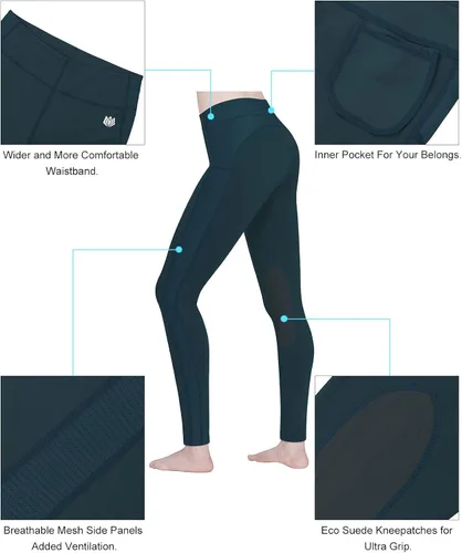 Miniatura 4 de FitsT4 - Mallas de equitación para mujer, con parche para la rodilla, ventiladas
