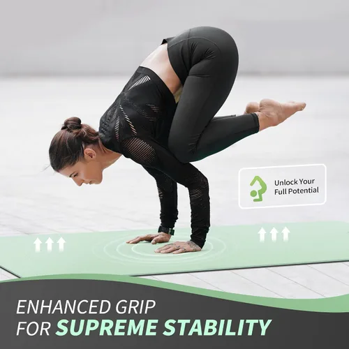 Miniatura 7 de CAMBIVO Tapete de yoga para mujeres, hombres y niños, 1/3, 1/4 y 2/5 pulgadas, extra grueso, antideslizante, 72 x 24 pulgadas, tapete de yoga