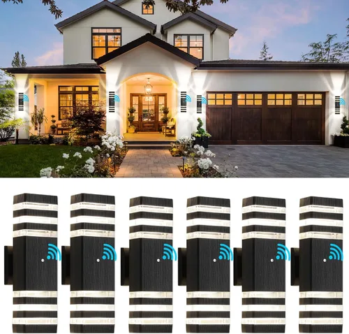 Miniatura 14 de tewei Luces LED de montaje en pared para exteriores del anochecer al amanecer, 1 paquete de 14 W, IP65, 3000 K, 1100 lúmenes, blanco cálido