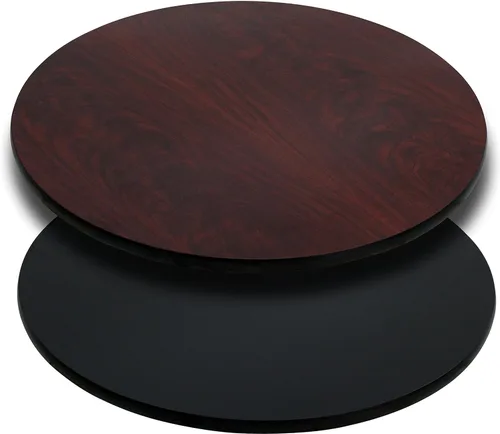 Miniatura 22 de Flash Furniture - Tapa de mesa de resina brillante de 30.0 x 48.0 pulgadas, con borde caído de 2.0 pulgadas de grosor Natural/Nogal