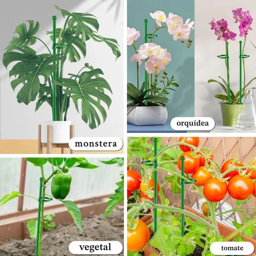 Miniatura 6 de Estacas para Plantas de 17 Pulgadas y 11 Pulgadas SupKing Soporte para Plantas de Longitud Ajustable 16 Piezas Palo de Orquídea con Clips para Verde