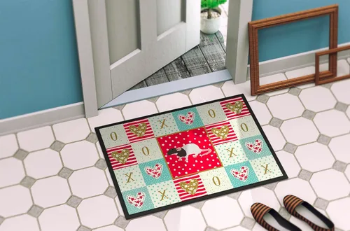 Miniatura 4 de Caroline's Treasures CK5459MAT Dumbo Rat Love Felpudo de 18 x 27 pulgadas, tapete rojo para puerta delantera para interiores y exteriores