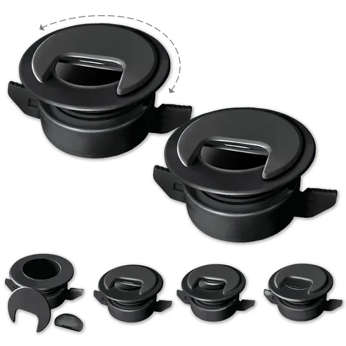 Miniatura 7 de 1PK Negro Patentado: Única herramienta de gestión de cables, alambres y cordones sin herramientas con ojal autofijador/de bloqueo y con tapa