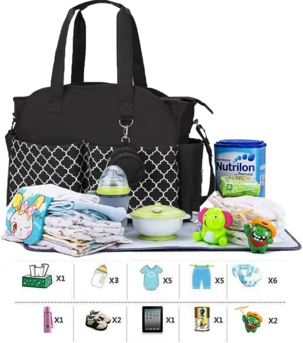 Miniatura 7 de Bolsa de pañales grande para bebé cambiador para mamá con cambiador