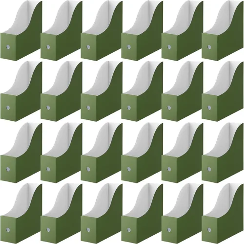 Miniatura 7 de Thenshop Organizador de 24 piezas de cartón para archivos, revistas, caja organizadora de archivos de escritorio, carpeta de almacenamiento de Negro