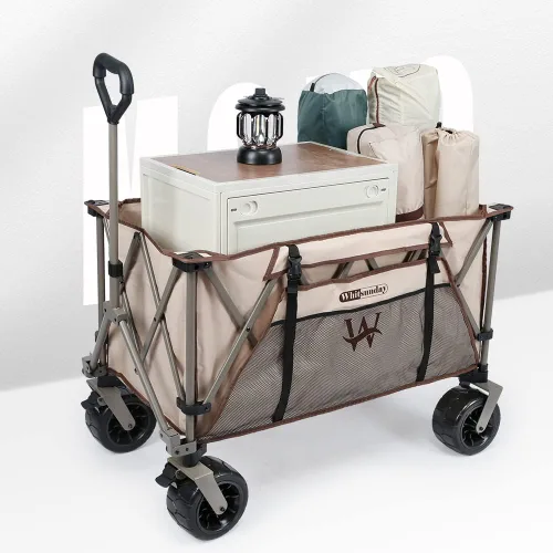 Miniatura 7 de Whitsunday Carro plegable de alta resistencia, carro utilitario de carga de 380 libras con ruedas grandes todo terreno, carro plegable al aire libre