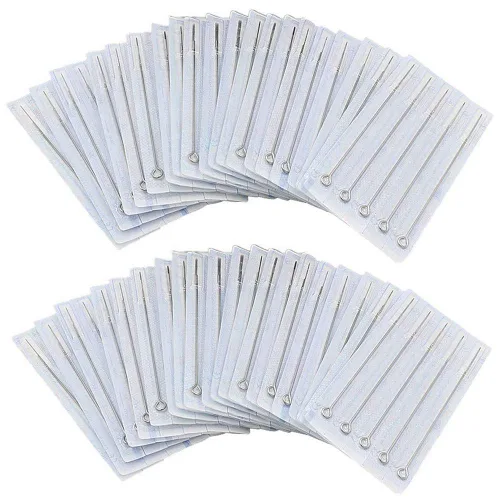 Juego de agujas Autdor para tatuaje, 100 agujas mixtas 3RL, 5RL, 7RL, 9RL, 3RS, 5RS, 7RS, 9RS, 5M1, 7M1, agujas desechables estériles para pistola